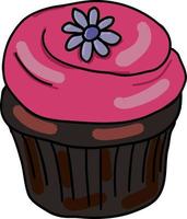 cupcake bubblegum, illustration, vecteur sur fond blanc.