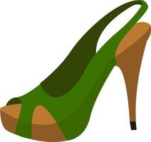 chaussure verte, illustration, vecteur sur fond blanc.