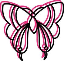 Beau papillon rose, illustration, vecteur sur fond blanc