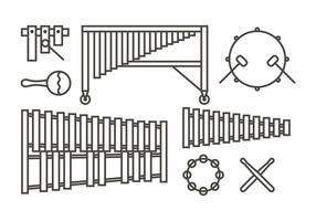 Icônes de musique Marimba vecteur