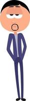 homme en costume lilas, illustration, vecteur sur fond blanc