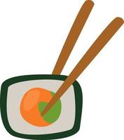 rouleau de sushi alimentaire asiatique, illustration, vecteur sur fond blanc.