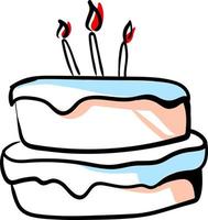 dessin de gâteau d'anniversaire, illustration, vecteur sur fond blanc.