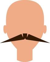 homme aux moustaches pointues, illustration, vecteur, sur fond blanc. vecteur