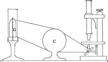 microscope composé éclairant, illustration vintage vecteur