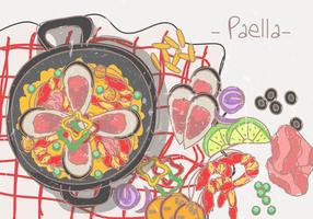 Paella cuisine espagnole vecteur