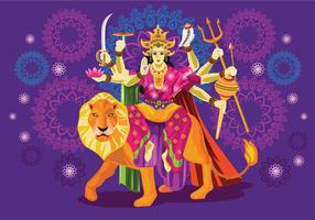 Illustration vectorielle de Goddess Durga in Subho Bijoya vecteur