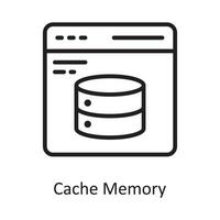 illustration de conception d'icône de contour de vecteur de mémoire cache. symbole de cloud computing sur fond blanc fichier eps 10