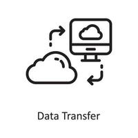 illustration de conception d'icône de contour de vecteur de transfert de données. symbole de cloud computing sur fond blanc fichier eps 10