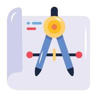 une icône plate pratique du plan architectural vecteur