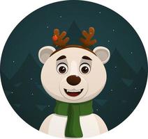 mignon ours de noël d'hiver. joyeux Noel et bonne année. illustration vectorielle. vecteur