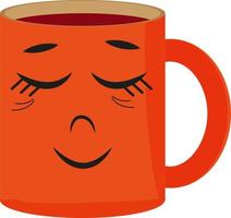 Mug orange confus, illustration, vecteur sur fond blanc.