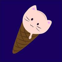 glace de chat, illustration, vecteur sur fond blanc.