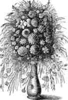 bouquet de fleurs séchées, illustration vintage. vecteur