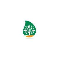 création de logo de concept de forme de goutte d'arbre généalogique. création de logo d'icône de symbole d'arbre généalogique. logo de l'arbre humain. vecteur