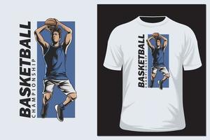 t-shirt de conception de joueur de basket-ball vecteur