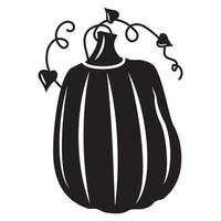 citrouille de légumes d'automne, silhouette noire, icône d'illustration vectorielle isolée vecteur