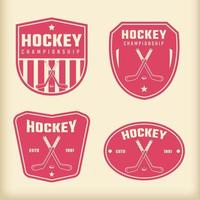 ensemble de conception de modèle de logo de hockey vecteur