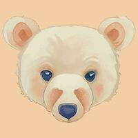 illustration graphique vectoriel d'ours mignon sur le style de couleur de l'eau bon pour l'impression sur la conception de cartes de voeux, d'affiches, de t-shirts ou de produits pour bébés