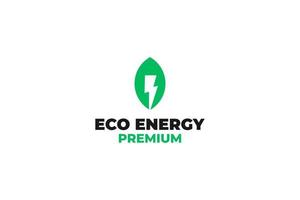 illustration vectorielle de conception de logo plat eco energy vecteur