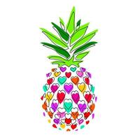 illustration vectorielle d'ananas joyeux vecteur