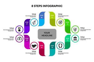 Infographie commerciale en 8 étapes vecteur