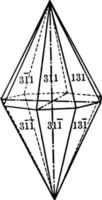 illustration vintage de la pyramide ditétragonale. vecteur