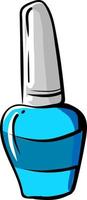 Vernis à ongles bleu, illustration, vecteur sur fond blanc.