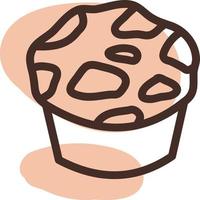 cupcake au chocolat, illustration, vecteur sur fond blanc.