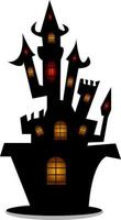 maison de sorcière halloween hantée dans l'icône effrayante de nuit d'horreur vecteur