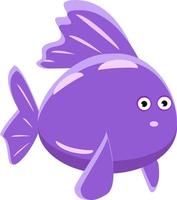 poisson violet, illustration, vecteur sur fond blanc