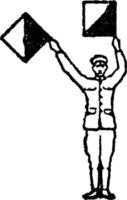 signal du drapeau pour la lettre t, illustration vintage vecteur