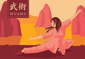 Wushu martial cartoon free vector
