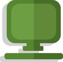 ordinateur vert, illustration, vecteur, sur fond blanc. vecteur