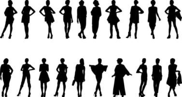 silhouette d'activité féminine à la mode, haute résolution et réaliste. vecteur