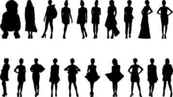 silhouette d'activité féminine à la mode, haute résolution et réaliste. vecteur