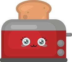 Grille-pain avec toast, illustration, vecteur sur fond blanc