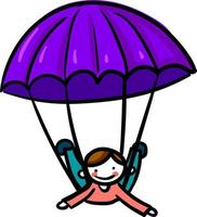 Parachute violet, illustration, vecteur sur fond blanc
