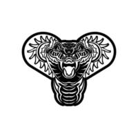 emblème de mascotte de logo de tête de serpent. vecteur de concept de logo de sport.