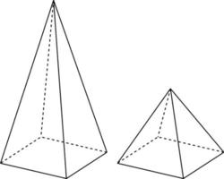 2 pyramides rectangulaires droites, illustration vintage vecteur