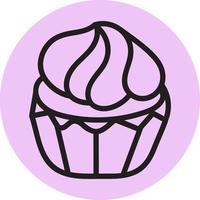 cupcake rose savoureux, illustration, vecteur sur fond blanc.