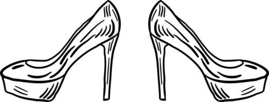 chaussures de femme, illustration, vecteur sur fond blanc.