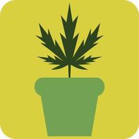 plante de cannabis en pot, illustration, vecteur sur fond blanc.