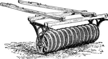 rouleau de roue de presse, illustration vintage. vecteur