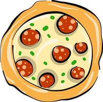 pizza savoureuse , illustration, vecteur sur fond blanc