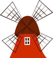 un moulin à vent, un vecteur ou une illustration en couleur.