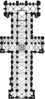 plan de la cathédrale de durham, communément appelé, gravure vintage. vecteur