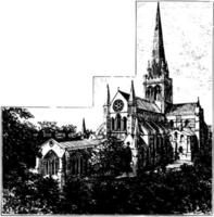 illustration vintage de la cathédrale de chichester. vecteur