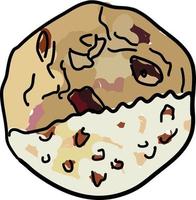 Biscuits à l'avoine et aux canneberges enrobés de chocolat blanc, illustration, vecteur sur fond blanc