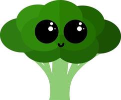 brocoli avec les yeux, illustration, vecteur sur fond blanc.